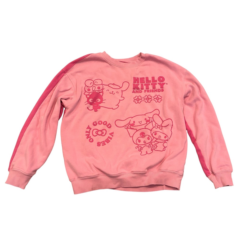 Sanrio Hello Kitty and Friends Pink Two Tone Graphic Crewneck Sweatshirt Medium